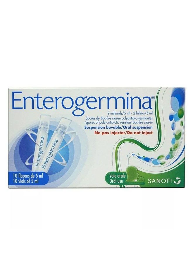 Enterogermina 2 Billion/5ml Spores of Poly-Antibiotic Resistant Bacillus Clausii Oral Suspension 10 x 5 ml - Image 3