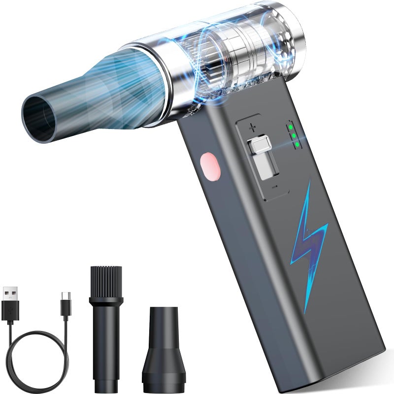 PowCube Mini Ultra-Slim Electric Compressed Air Duster, 150,000RPM Brushless Motor, Powerful Airflow for Keyboard/PC/Car, USB-C Rechargeable - Image 1