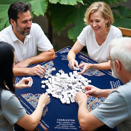 SiDreea Mahjong Mat 324324 Inch Noise Reduction AntiSlip Mahjong Mat for Table Mahjong Table Mat for Poker Card Board Games Table Mat Tile Games Dominoes - Image 5