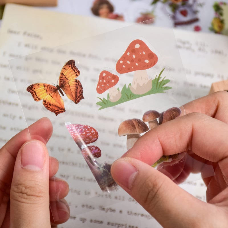 DAPUTOU 510PCS Plants Floral Scrapbook Stickers Kit Vintage Flowers Butterfly Mushroom Fall Maple Leaves Transparent Waterproof Stickers Set for Scrapbooking Supplies Aesthetic Junk JournalCraft - Image 3