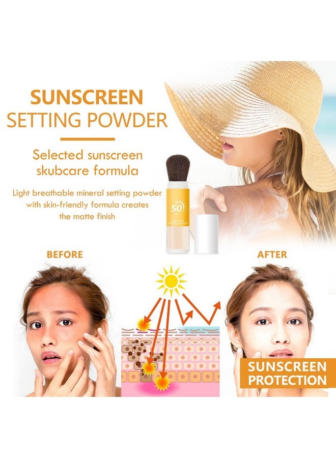 Aaiffey Sunscreen Setting Powder For Facemineral Powder Sunscreen Oil Control Natural Matte Finish Breathablelonglasting Face Powder Spfall Skin (1 Pcs) - Image 2