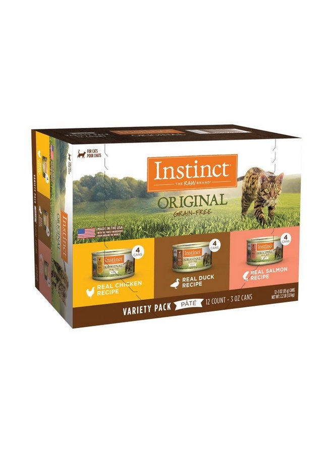 Instinct Original Grain Free Recipe Variety Pack Natural Wet Canned Cat Food by Nature's Variety, 3 Ounce (Pack of 12) - Image 1