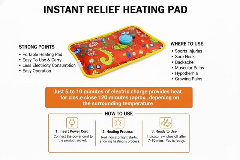 ANTIL'S heating bag, hot water bags for pain relief, heating bag electric, Heating Pad-Heat Pouch Hot Water Bottle Bag, Electric Hot Water Bag For Pain Relief Therapy (Multicolor) Pack of 1 - Image 2