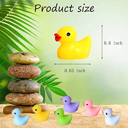 Tindobewan 100 PCS Tiny Ducks Mini Resin Ducks Miniature Duck Figures Ornament for Craft, Garden, Aquarium, Home Decorations（Multi Color） - Image 2