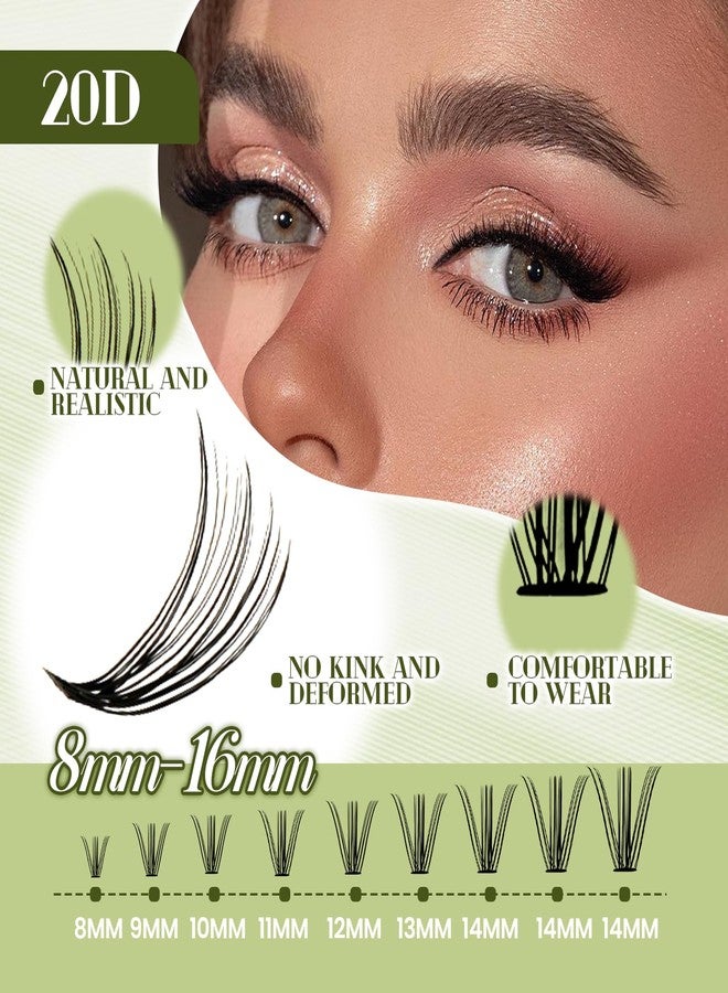 FADVAN DIY Lash Extension Kit 20D Volume Lash Clusters Kit with Lash Bond and Seal 280 pcs Thick Individual Lashes 8-14 mm D Mink Lashes Cluster, Lash Cluster Remover and Tweezers by FADVAN - Image 3