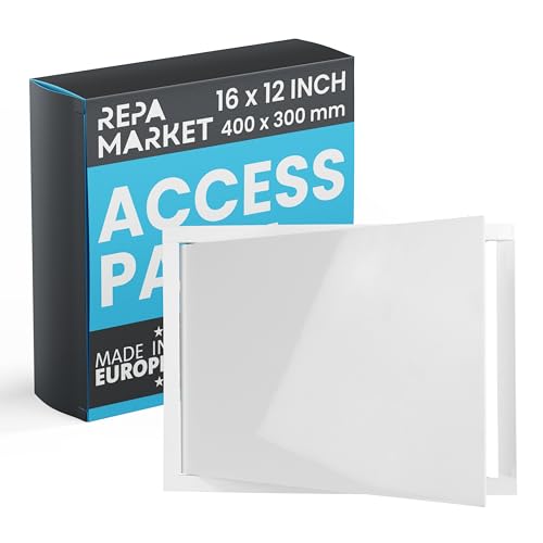 Repa Market 16 x 12 Inch Wall Access Panel for Drywall – White ABS Plastic Wall Hole Cover Plate/Plumbing Access Panel for Drywall & Ceiling/Cover Plates with Latch – Durable Service Hatch - Image 1