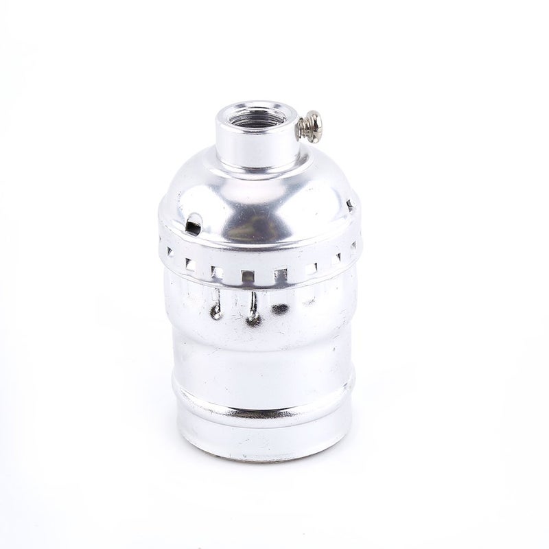 Haofy E27 Lamp Holder, Aluminum Vintage Light Socket with On Off Switch, 16 Types Optional for Edison Bulbs Pendant Lamp DIY Lighting Fixtures (Silver Without Switch and Wire) - Image 3