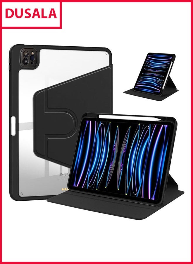 دوسالا حافظة دوارة لجهاز iPad Pro مقاس 12.9 بوصة (2018) مع حامل قلم، دوران 360 درجة، واقي نحيف شفاف، تغطية تلقائية للإيقاظ/النوم (iPad Pro 12.9) - Image 1