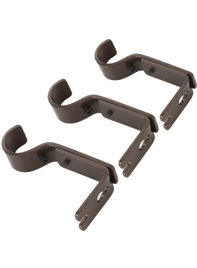 HEADVANA 4 Pcs Adjustable Curtain Rod Brackets with Screws Set, Heavy Duty Metal Curtain Pole Holder, Wall Bracket Hooks - Image 5