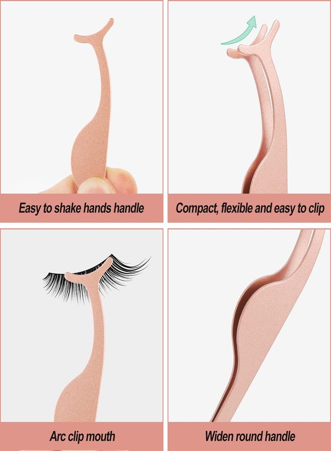 FEITA 26 Pieces False Eyelashes Applicator Tool - FEITA Professional Falses Eyelash Extension Stainless Steel Clip Remover Tweezers for Lashes Application and Removal Supplies (Rose Gold) - Image 3