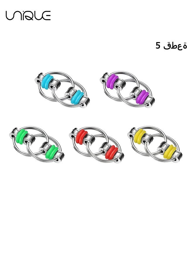 Unique 5Pcs Fidget Bike Chain Flippy Chain Toys for ADHD Stress Relief Finger Toys Fidget Flippy Key Chains for Adults and Teens - Image 1