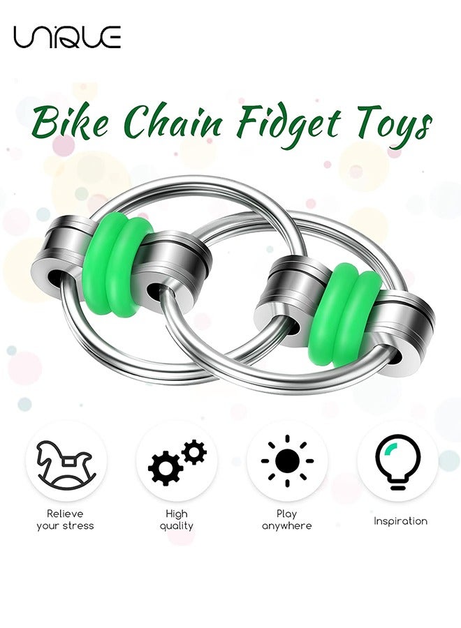 Unique 5Pcs Fidget Bike Chain Flippy Chain Toys for ADHD Stress Relief Finger Toys Fidget Flippy Key Chains for Adults and Teens - Image 2