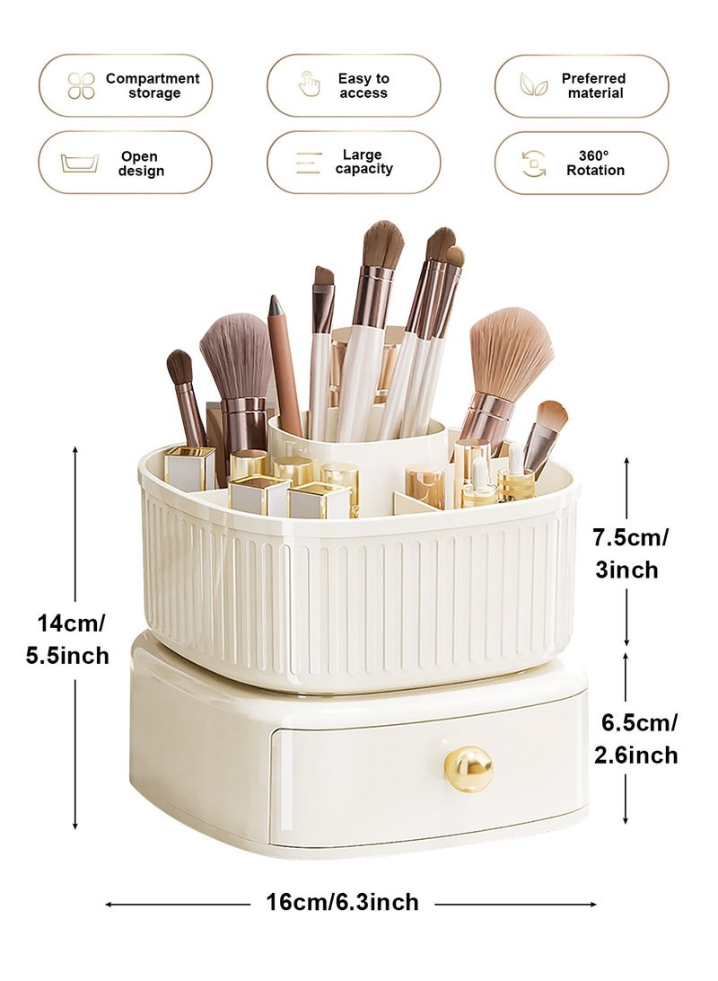 HomarKet 360° Rotating Makeup Organizer,Makeup Storage Box Large Capacity Cosmetic Display Case for Skincare Perfume Beauty Make Up Lipstick Brushes And More - Image 2