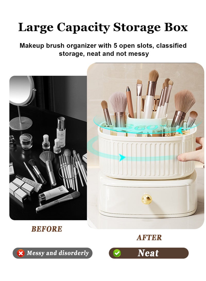 HomarKet 360° Rotating Makeup Organizer,Makeup Storage Box Large Capacity Cosmetic Display Case for Skincare Perfume Beauty Make Up Lipstick Brushes And More - Image 3