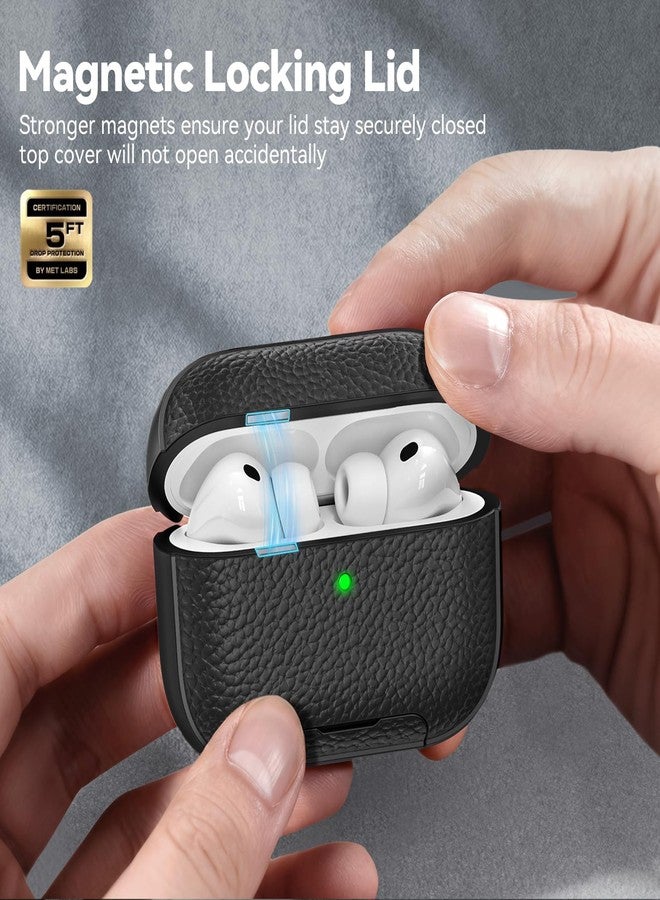 Polislime for AirPods Pro 3 Case 2025 with Magnetic Lid Lock & Phone Stand, TPU Lava Texture for AirPods Pro 3 Generation Case Cover with Wrist Strap & Cleaner, iPod Pro 3 Case for Men Women,Black - Image 3