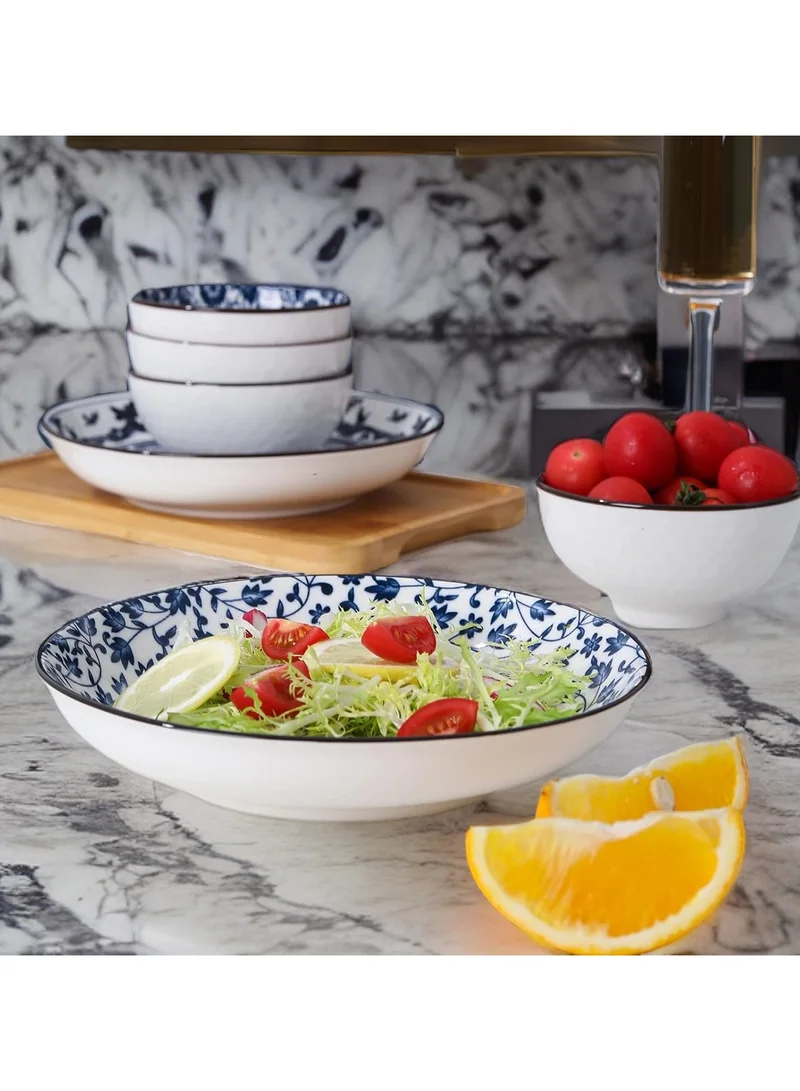 Quesera  Porcelain Dinnerware Sets, Japanese Rice Bowls Small Soup Bowls, Bowls for Dessert Ice Cream,Microwave Dishwasher Safe (Blue and white Bowls set)  | Best Price UAE