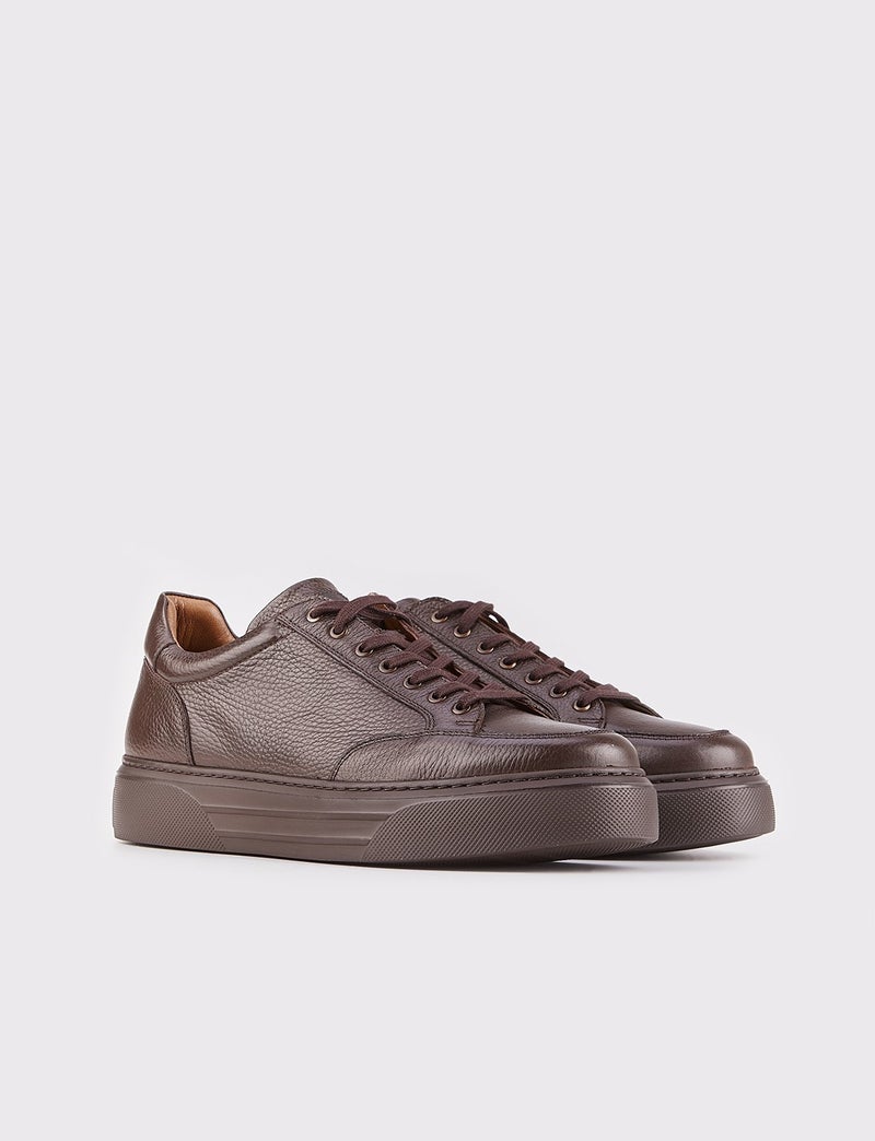 Cabani Special Design Otranto Real Deerskin Sneaker Men's Shoes 509M1522 Brown  - Image 2