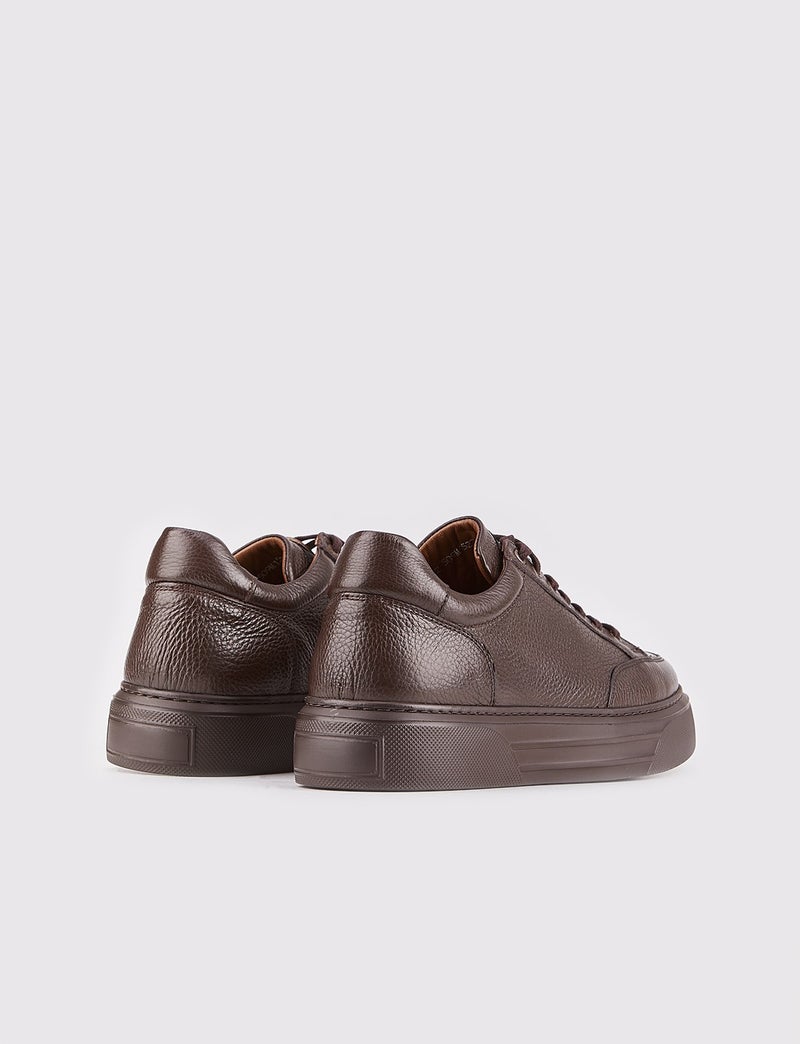 Cabani Special Design Otranto Real Deerskin Sneaker Men's Shoes 509M1522 Brown  - Image 3