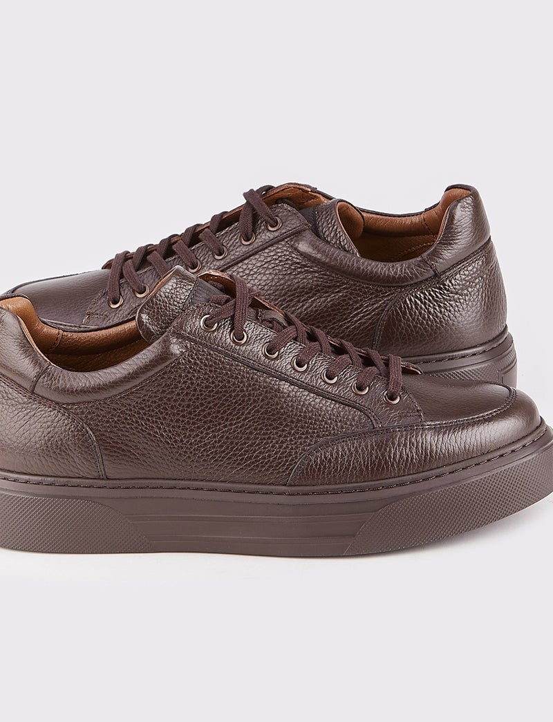 Cabani Special Design Otranto Real Deerskin Sneaker Men's Shoes 509M1522 Brown  - Image 4