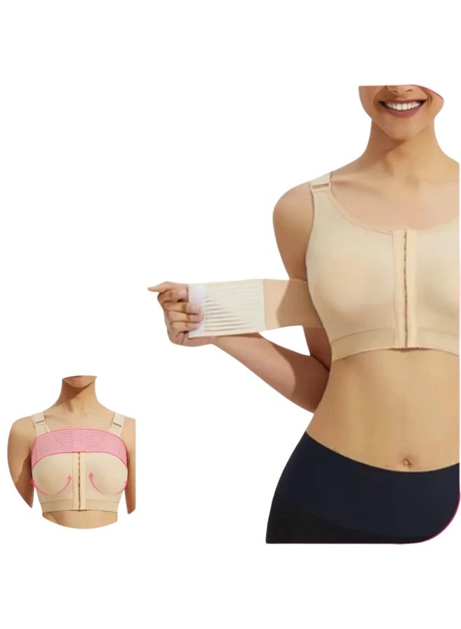 Women's bra with compression belt for use after surgery and cosmetic plastic procedures such as lifts, liposuction, and augmentation. - Image 3