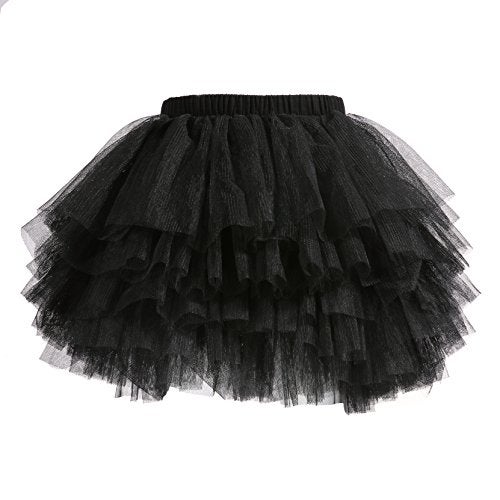 elamccor Baby Girls' Tutu Skirt Toddler 6 Layered Tulle Tutus 1-8T Black - Image 1