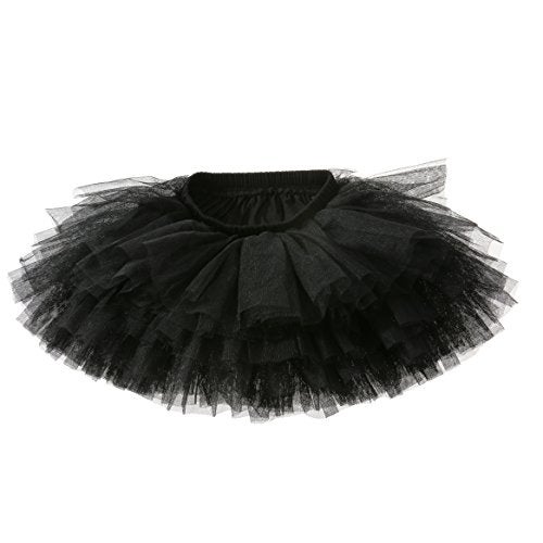 elamccor Baby Girls' Tutu Skirt Toddler 6 Layered Tulle Tutus 1-8T Black - Image 3
