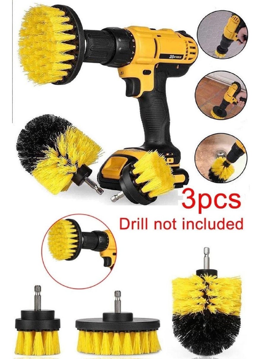 Biterse If it ends, 3-Piece Drill Bit Bathroom Bathtub Shower Cabin Car Wheel Seat Washing Cleaning Brush Set  - Image 1