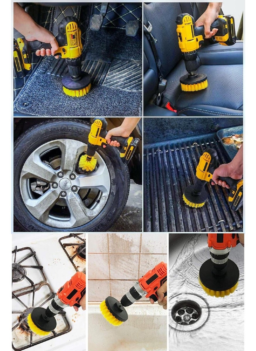 Biterse If it ends, 3-Piece Drill Bit Bathroom Bathtub Shower Cabin Car Wheel Seat Washing Cleaning Brush Set  - Image 3