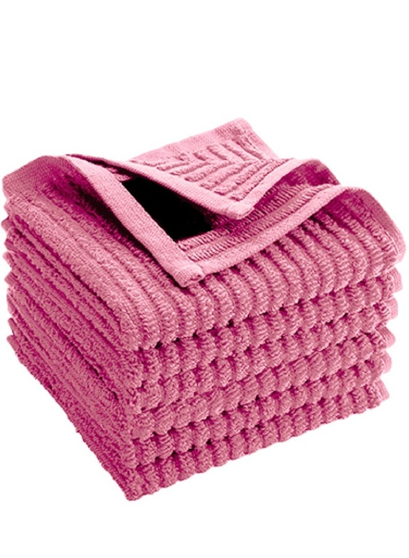 SIGNOOLA Signoola Multi-Purpose Towel Set Of 4 Pcs 30 x 30 cm Rose stripe, 100% cotton  - Image 1