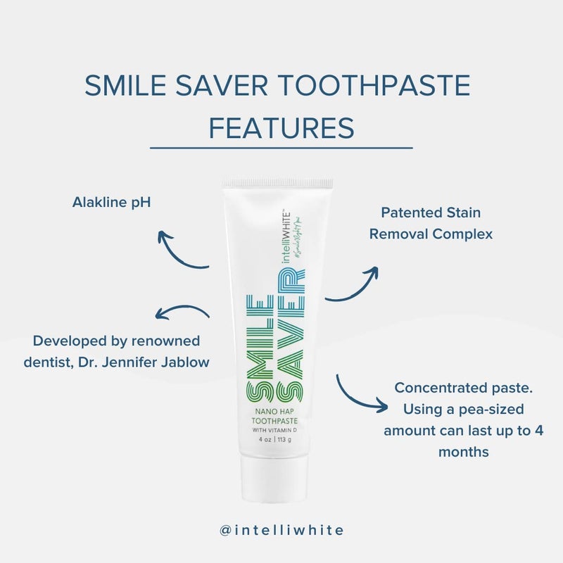 Intelliwhite Smile Saver Hydroxyapatite (HAP) & Vitamin D Fluoride-Free Concentrated Toothpaste with Xylitol; Helps Deposit Minerals to Tooth Surface - Image 3