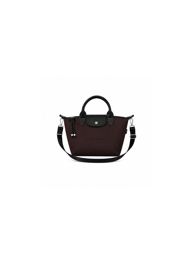 Energy Series Women's Top Handle Crossbody Handbag with Snap Button & Zipper Closure, Brown - Image 1