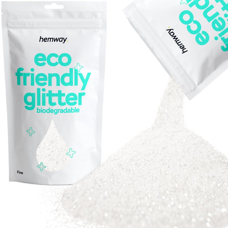 Hemway Biodegradable Glitter Eco Friendly  100g35oz Bio Cosmetic Safe Sparkle Vegan for Face Eyeshadow Body Hair Festival Makeup Craft  Fine 164 0015 04mm  White Iridescent