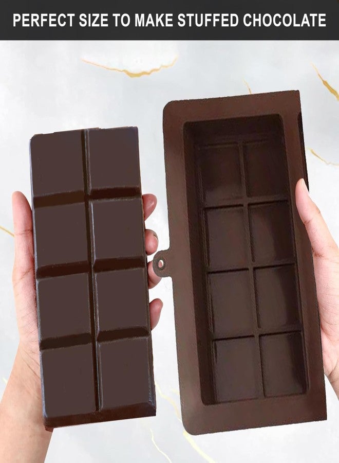 Importados unknown Dubai Chocolate Bar Mold. 2 set, 4 pieces- Dubai for Pistachio Food Grade Silicone Mold Deep- Non-Stick Chocolate Molds for Stuffed Bar, Candy, Snacks - Image 3