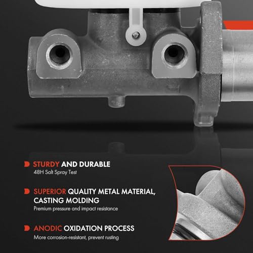 A-Premium Brake Master Cylinder with Reservoir and Cap Compatible with Acura and Honda Vehicles - For MDX 2003-2006, Pilot 2005-2008, Ridgeline 2006-2008 - Replaces 133174, 46100S3VA11 - Image 2