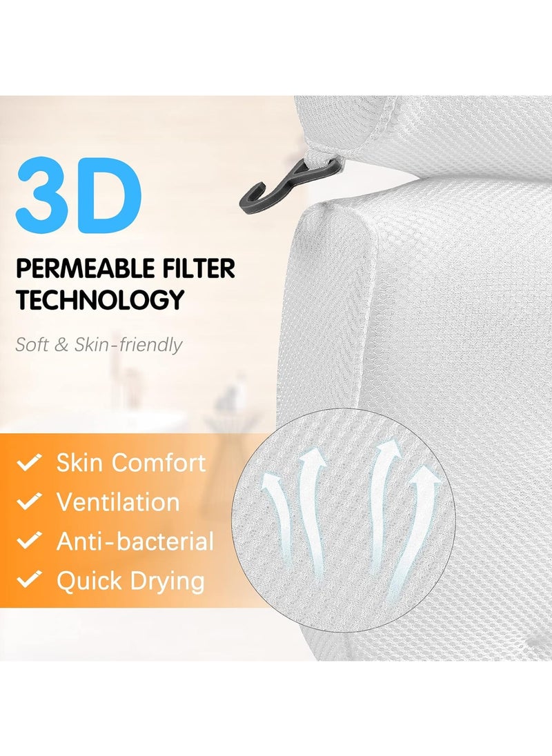 Plan A Comfortable Bath Pillow for Bathtub, Suction Cups, Breathable 3D Mesh Design, Comfortable Support for Head, Neck, Shoulders and Back  - Image 4