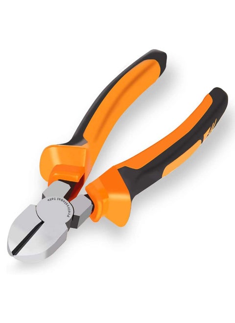 Heavy Duty Wire Cutter - 6-inch Diagonal Cutting Pliers, Orange, Ideal for Chicken Wire, Faux Flowers, Crafts, and Electrical Work