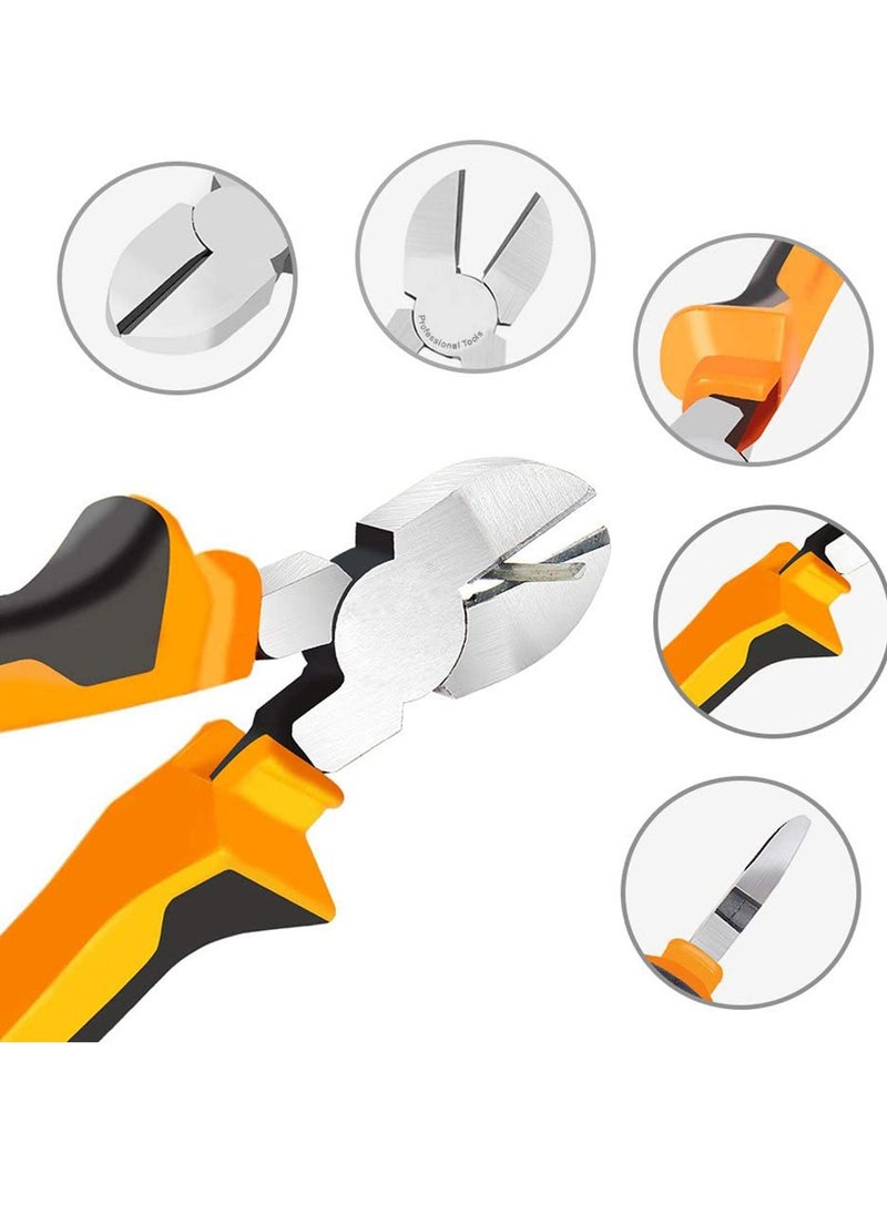 Heavy Duty Wire Cutter - 6-inch Diagonal Cutting Pliers, Orange, Ideal for Chicken Wire, Faux Flowers, Crafts, and Electrical Work