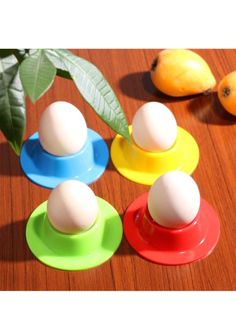 Excefore - Egg Cups, 4pcs Silicone Set Egg Cups Stand, Easy to Clean Plastic Egg Cups for Kitchen Boiled Eggs Breakfast - Image 1