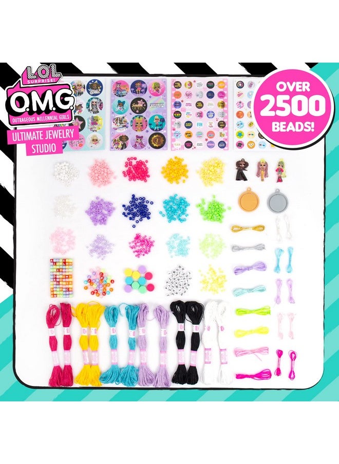 L.O.L. SURPRISE! - O.M.G. Double Feature Ultimate Jewelry Studio Over 2500 Beads Create 50+ Pieces Of Jewelry Doll Charms Alphabet Beads & Stickers Bead Kit For Kids Ages 6 7 8 9 - Image 1