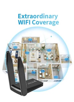 Arabest Wireless USB WiFi Adapter,1300Mbps Dual Band 2.4/5Ghz Wireless Network External Receiver,5dBi Dual Band Wifi Dongle For PC/Desktop/Tablet/Laptop  - Image 1