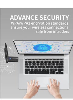 Arabest Wireless USB WiFi Adapter,1300Mbps Dual Band 2.4/5Ghz Wireless Network External Receiver,5dBi Dual Band Wifi Dongle For PC/Desktop/Tablet/Laptop  - Image 4