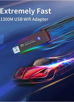 Arabest Wireless USB WiFi Adapter,1300Mbps Dual Band 2.4/5Ghz Wireless Network External Receiver,5dBi Dual Band Wifi Dongle For PC/Desktop/Tablet/Laptop  - Image 2