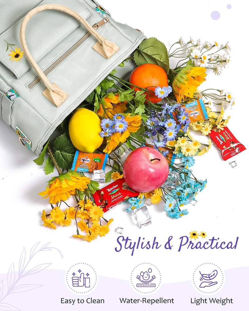 GLORIEROO Deluxe Insulated Lunch Box Bag Women - Leakproof Waterproof Cooler with Multi Pockets Removable Strap for Work Picnic - Teacher Mothers Day Christmas Birthday Gifts - Image 3