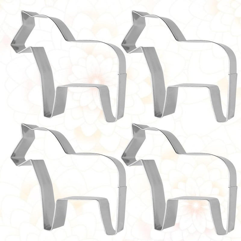 4Pcs Stainless Steel Horse Cookie Cutter Set For Baking And Fruit Cutting - Image 5