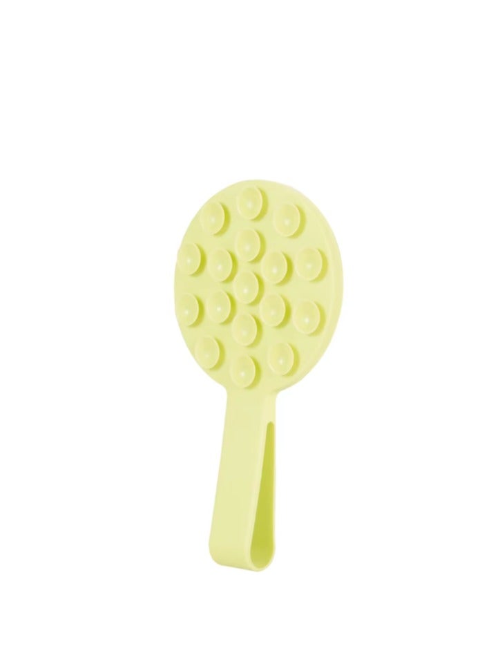 Portable Silicone Magnetic Phone Holder, Adhesive Base, Round Design (Yellow)