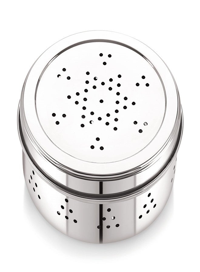Neelam Stainless Steel Coriander Dabbas with Air Ventilation Size No.8 - Steel Utility Container, Silver, (SBCD089H) - Image 2