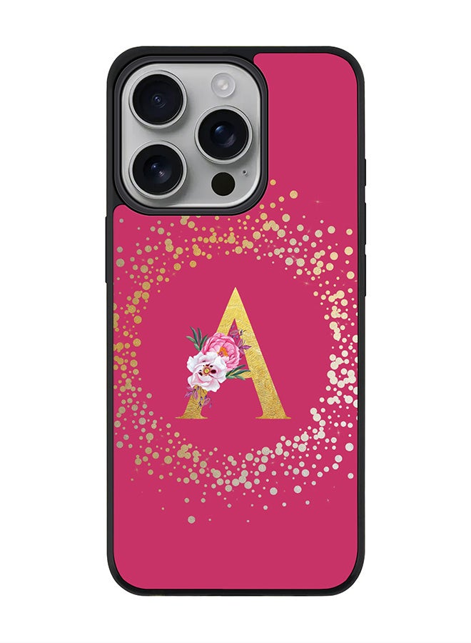 Stylizedd For iPhone 16 Pro Case [Compatible with MagSafe] Slim Magnetic cover Phone Case iPhone 16 Pro -Custom Monogram Floral - A ( Deep Pink ) - Image 1