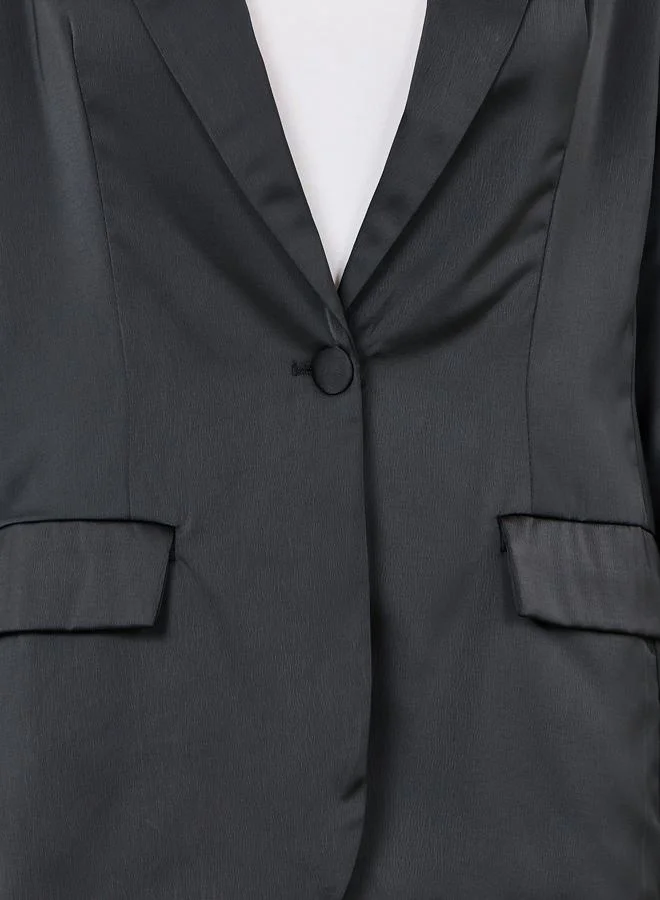 Styli Satin Single Breasted Regular Fit Blazer