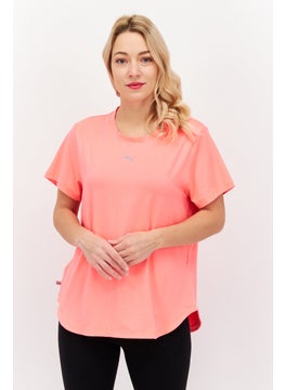 PUMA Women Sportswear Fit Brand Logo Training T-Shirt, Coral  - Image 1