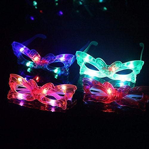 favela led glasses birthday return gifts for kids & party supply gift item- flashing party light up neon led eye goggles toy best gift for boys & girls sunglasses (pack of 6)- Multi color - Image 4